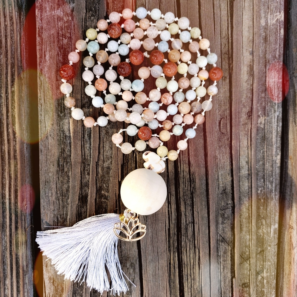 Pink Elephant Mala Necklace | Galleria Alexxis